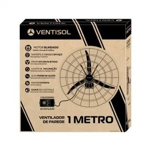 Ventilador De Parede 1 Metro VP1M2 3V 1/2CV Preto 220V - Image 4